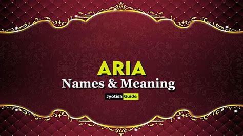 aria name meaning in hindi